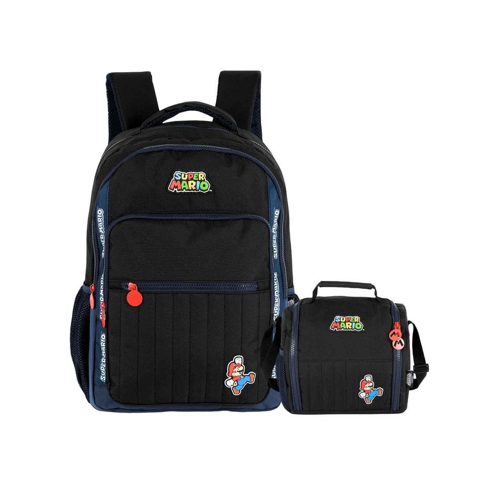Kit Super Mario Mochila Costas + Lancheira Térmica