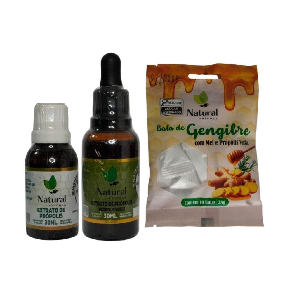 Mix Premium Extrato De Propolis E Bala De Gengibre Natural