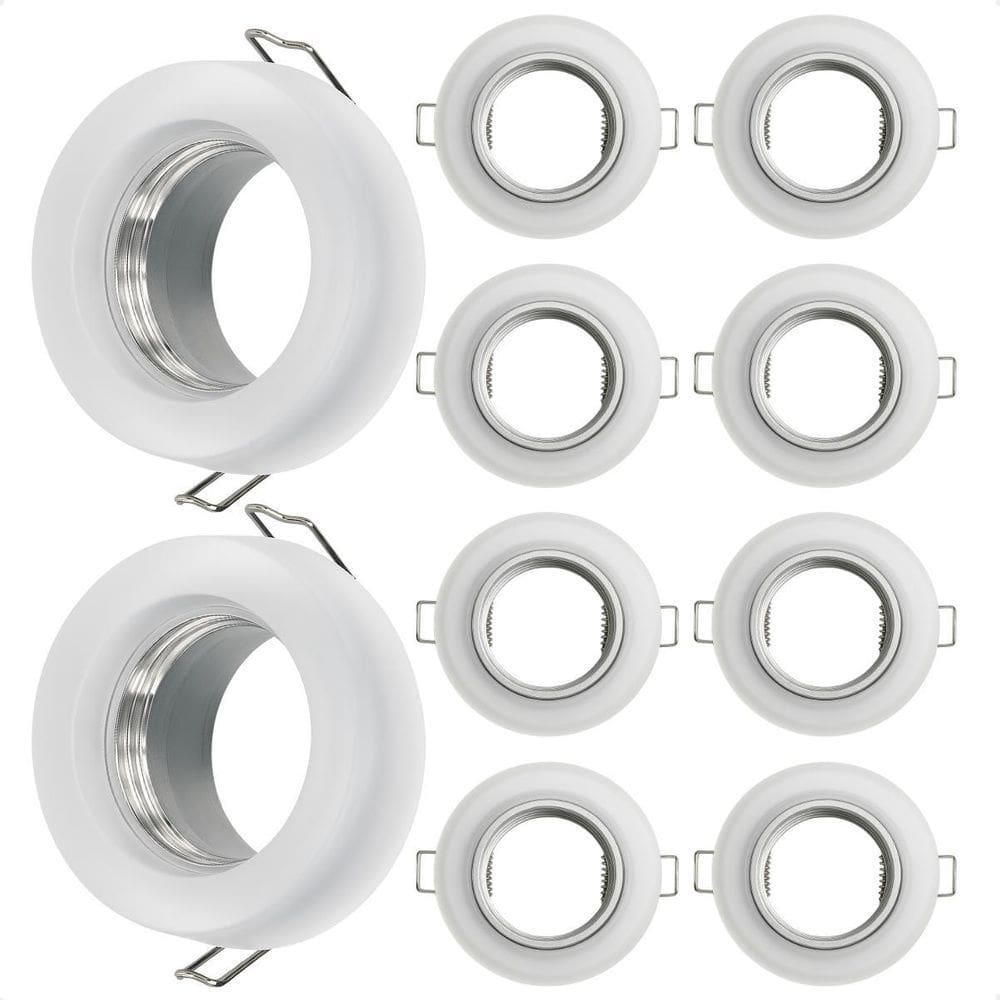 Kit 10 Spot Taschibra Redondo Embutir Vidro Jateado Sp23