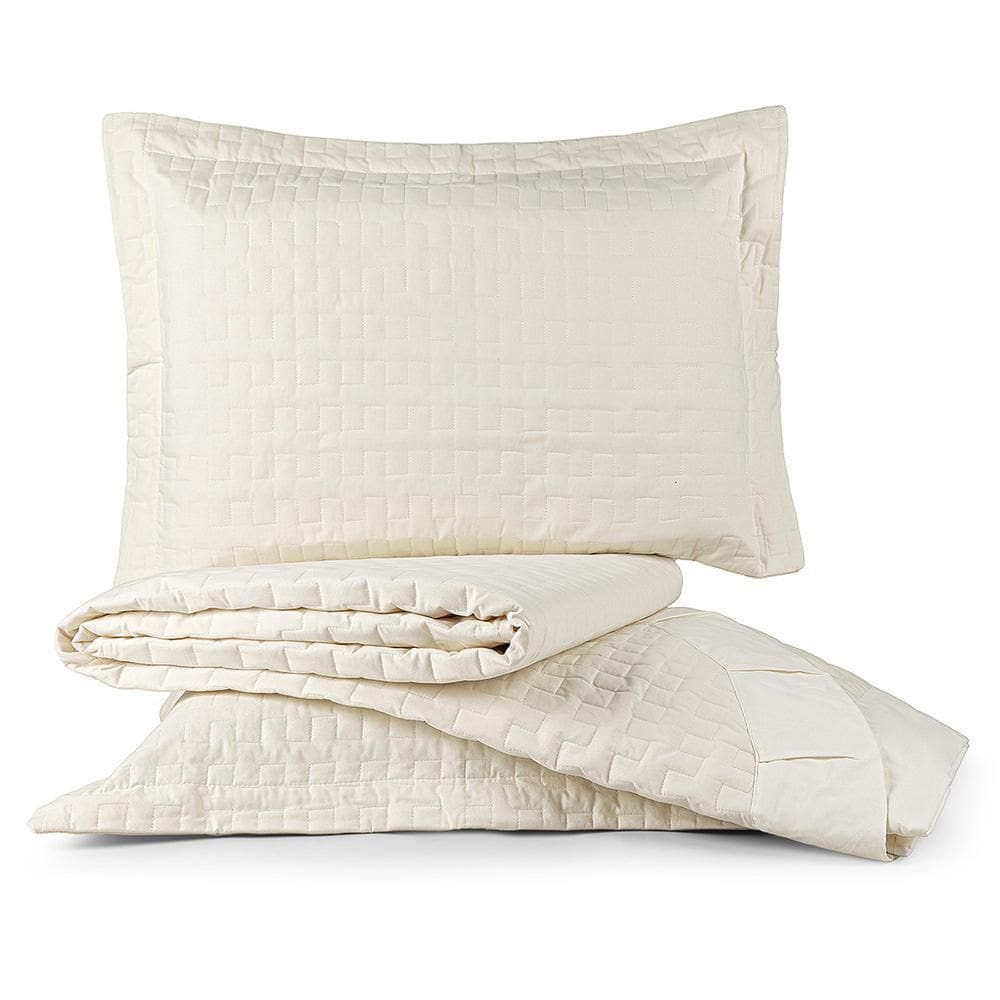 Cobre Leito Colcha King Milano 3 Peças Palha- 100% Poliéster