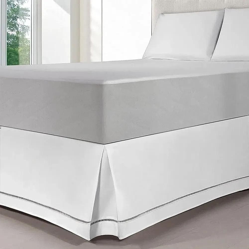 Saia Box Solteiro Extra Plus Ponto Palito - Kacyumara Branco