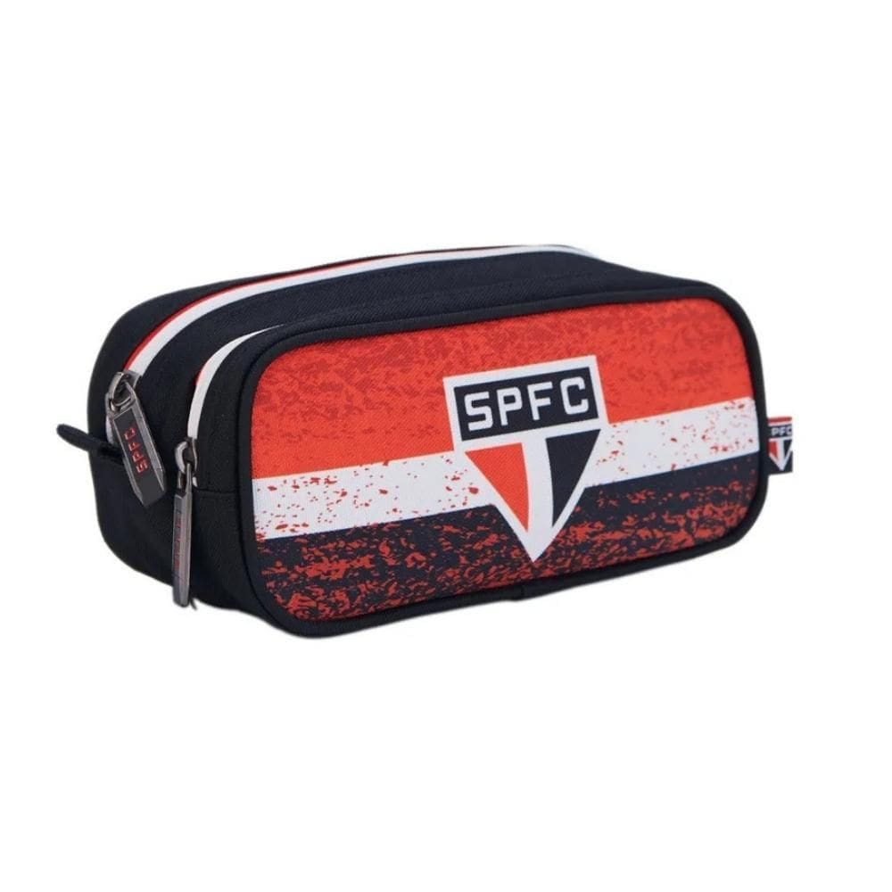 Estojo Infantil Escolar Duplo Futebol Tricolor