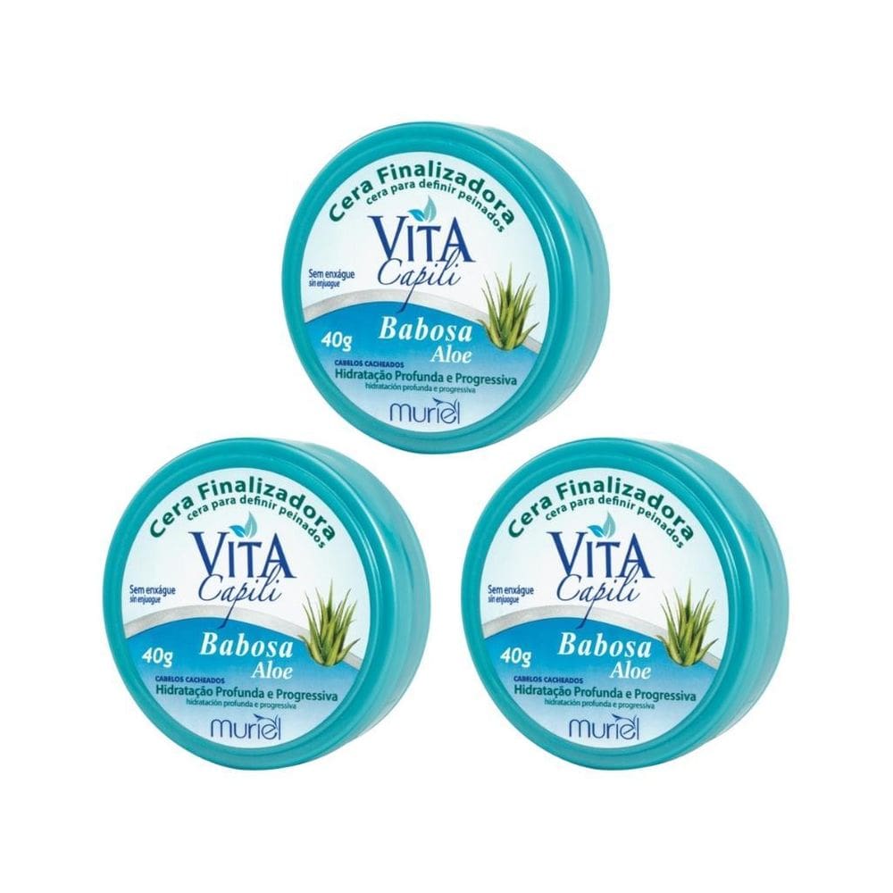 Cera Finalizadora Capilar Muriel 40G Babosa - Kit Com 3Un