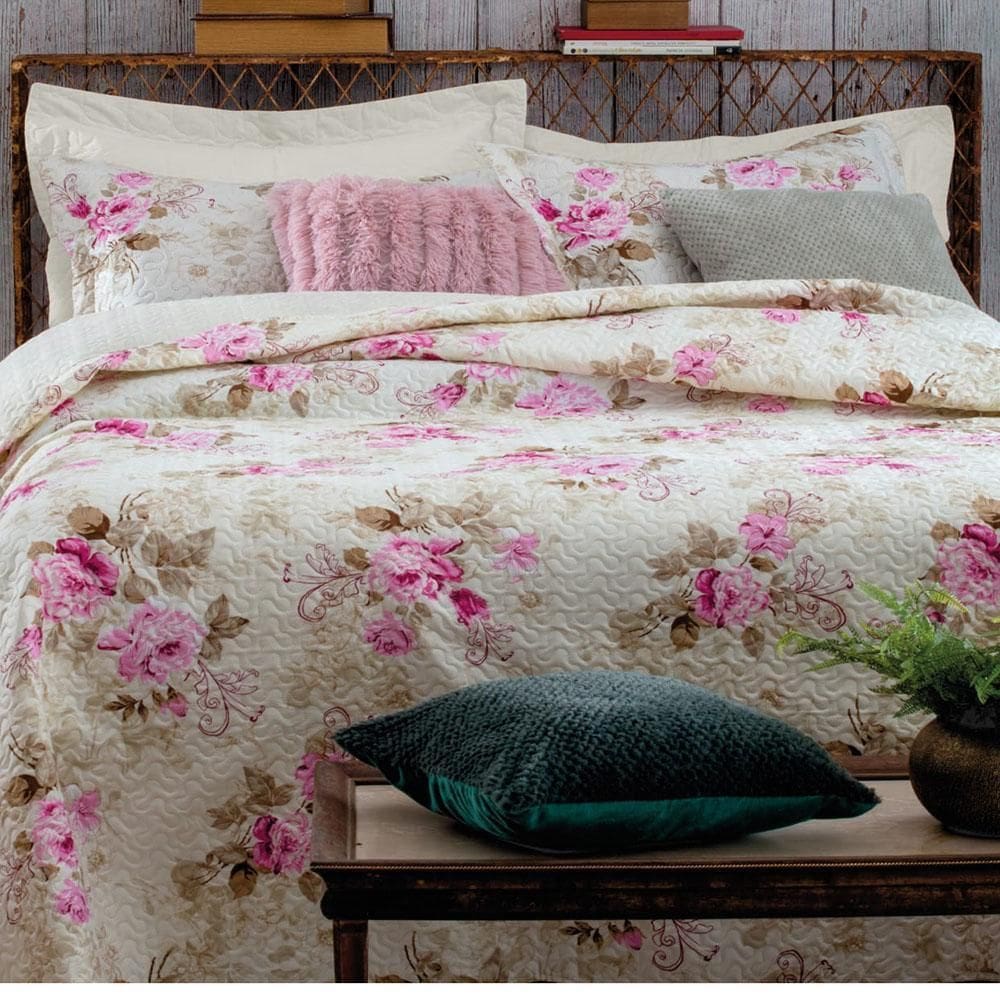 Kit Cobre Leito Colcha Casal Boutex Dupla Face - Roma