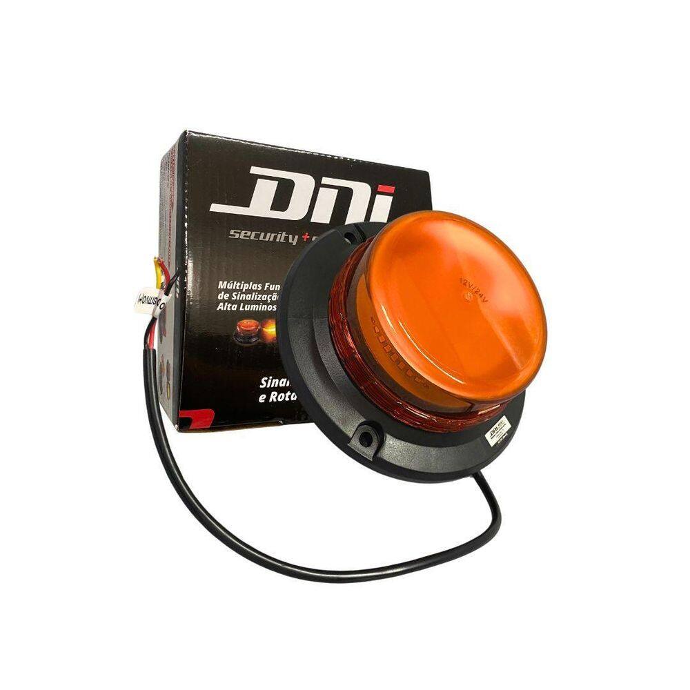 Giroflex Tripla Função Luz Rotativa Led Âmbar 12/24V Dni4091