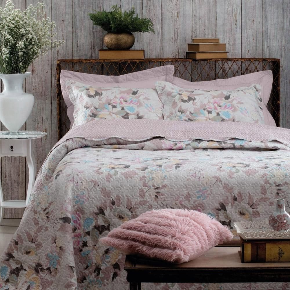 Kit Cobre Leito Colcha Casal Boutex Dupla Face - Chipre