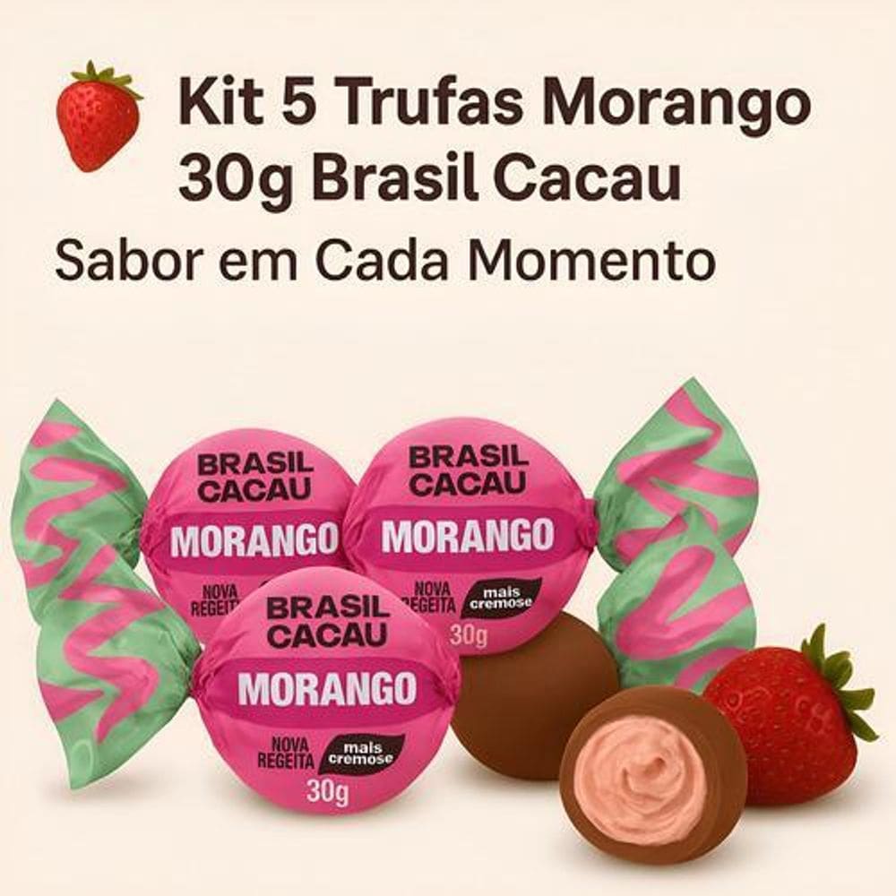 Kit 5 Trufas Morango Brasil Cacau 30G