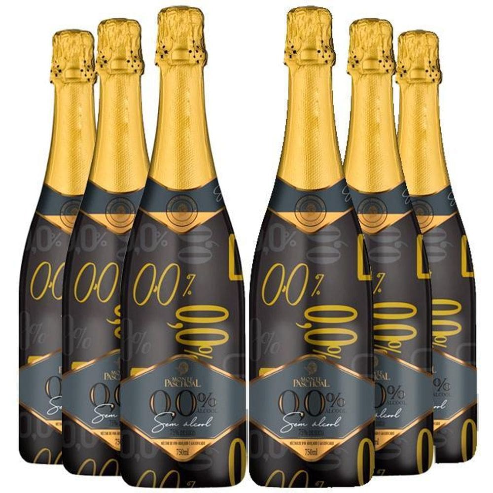 Kit 6 Gaseificado Sem Álcool Monte Paschoal - 750Ml Nacional