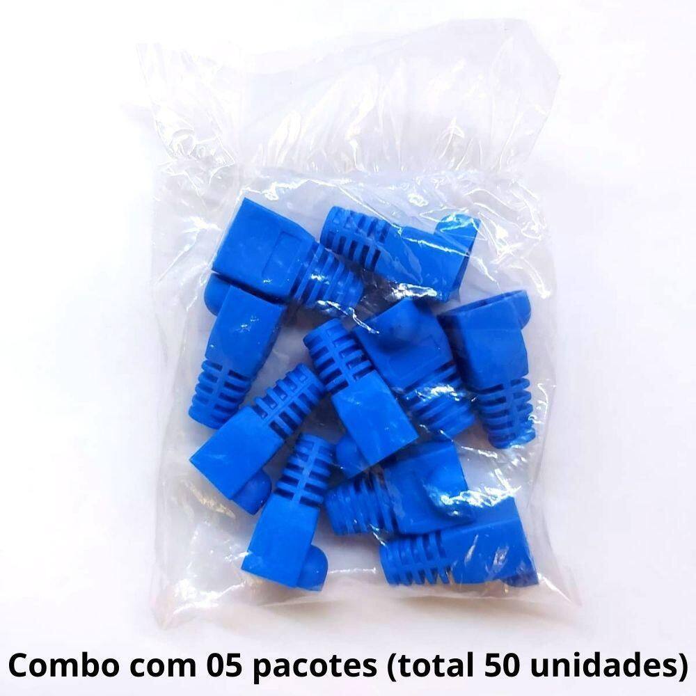 Pacote / Kit Com 50 Unid. Capas Para Plug Rj45 Azul