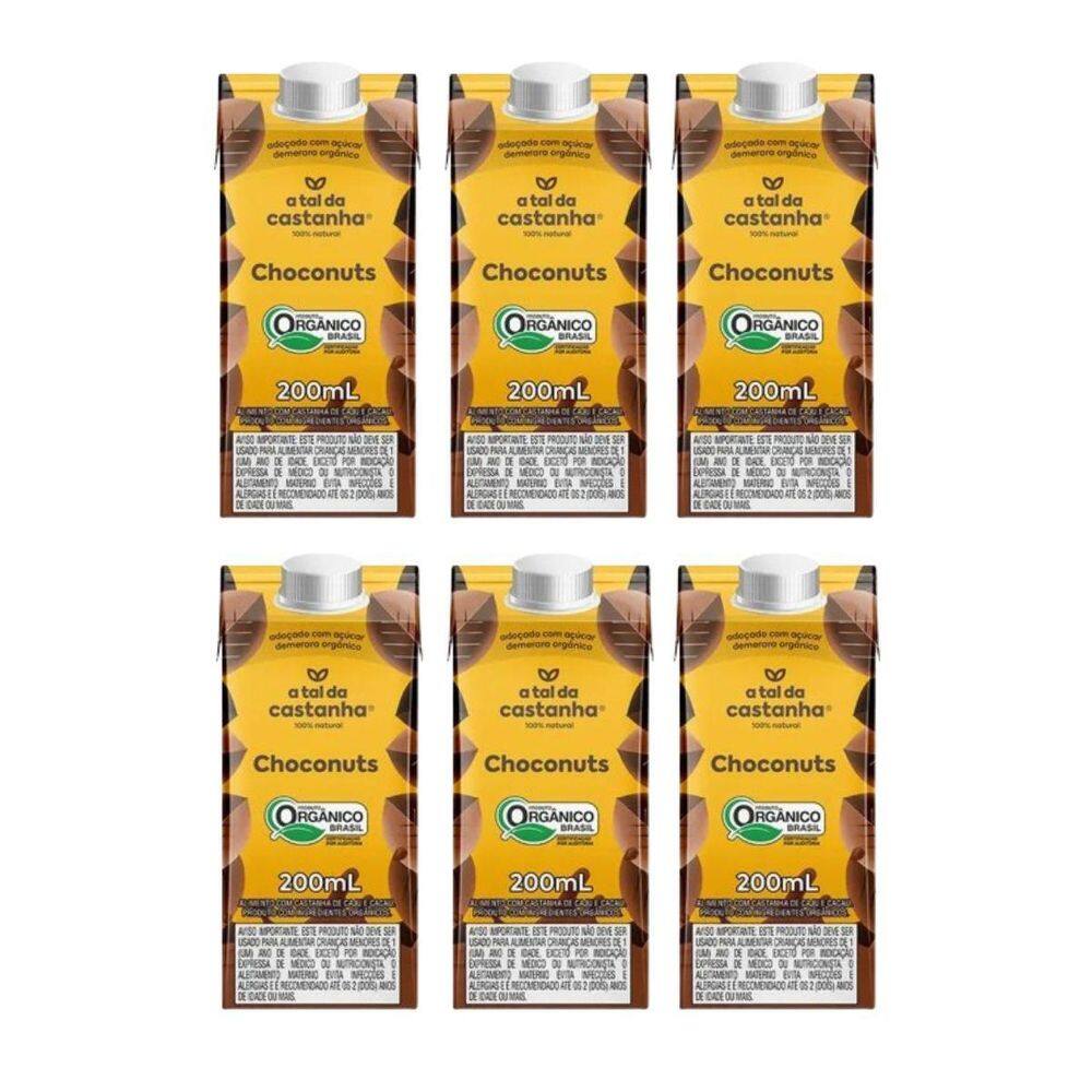 Kit 6 Bebida Org Lactea Choconuts 200Ml A Tal Da Castanha