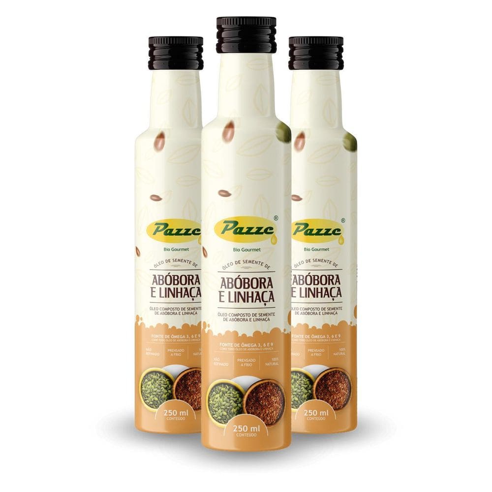 Kit 3 Óleo De Semente De Abobora E Linhaça Pazze 250Ml