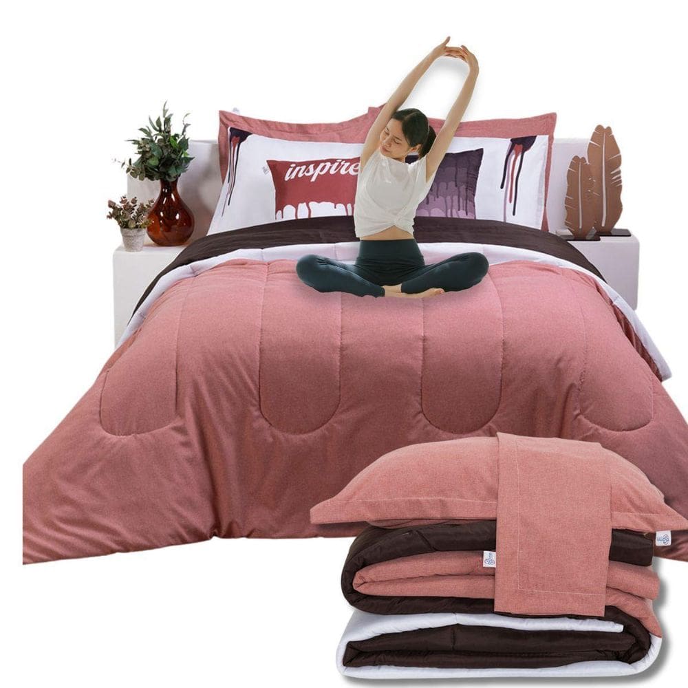 Kit 7 Pçs Edredom King Colorful Linho E Hipercal 400 Fios