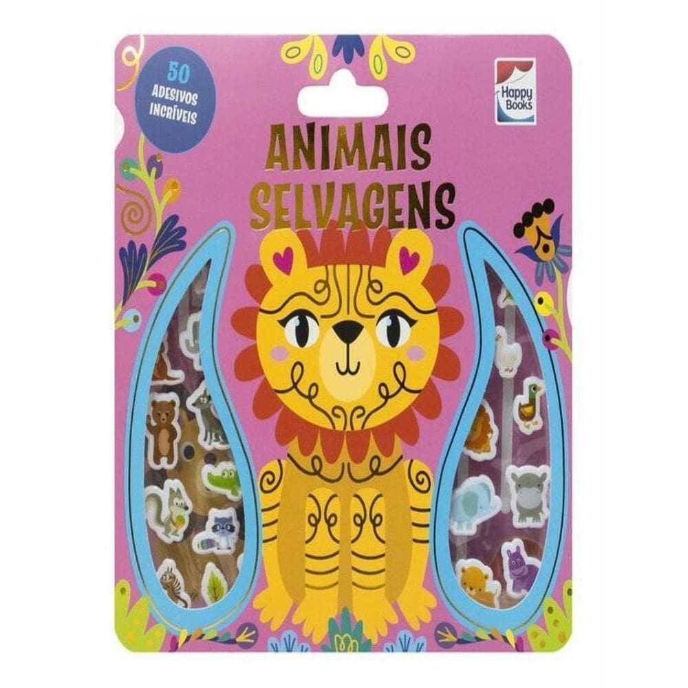 Livro Com Adesivos Fofinhos - Animais Selvagens