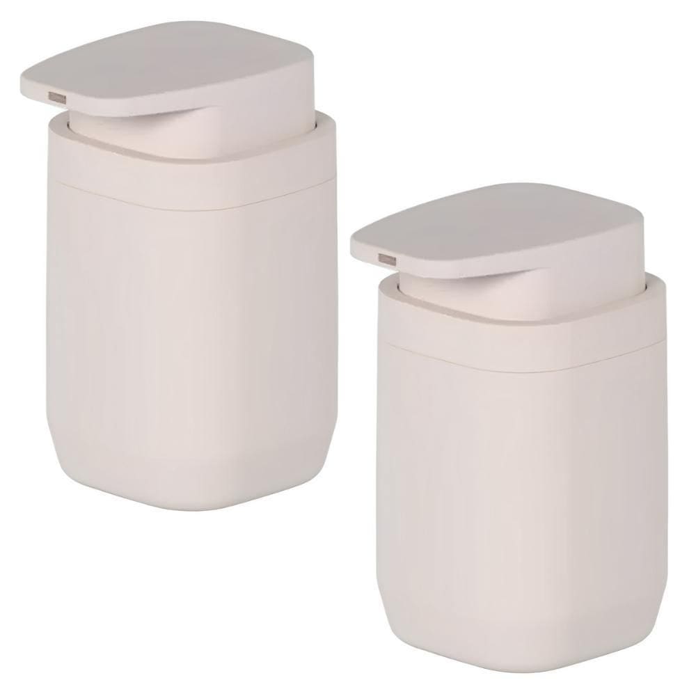 2X Dispenser Saboneteira Sabonete Liquido Ou Aura Bege