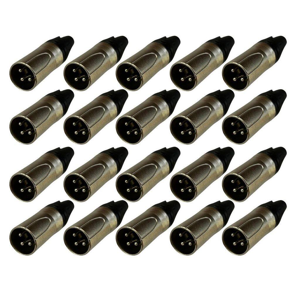 Kit 20 Plug Xlr Macho 3 Vias Soundvoice Xl03Mc