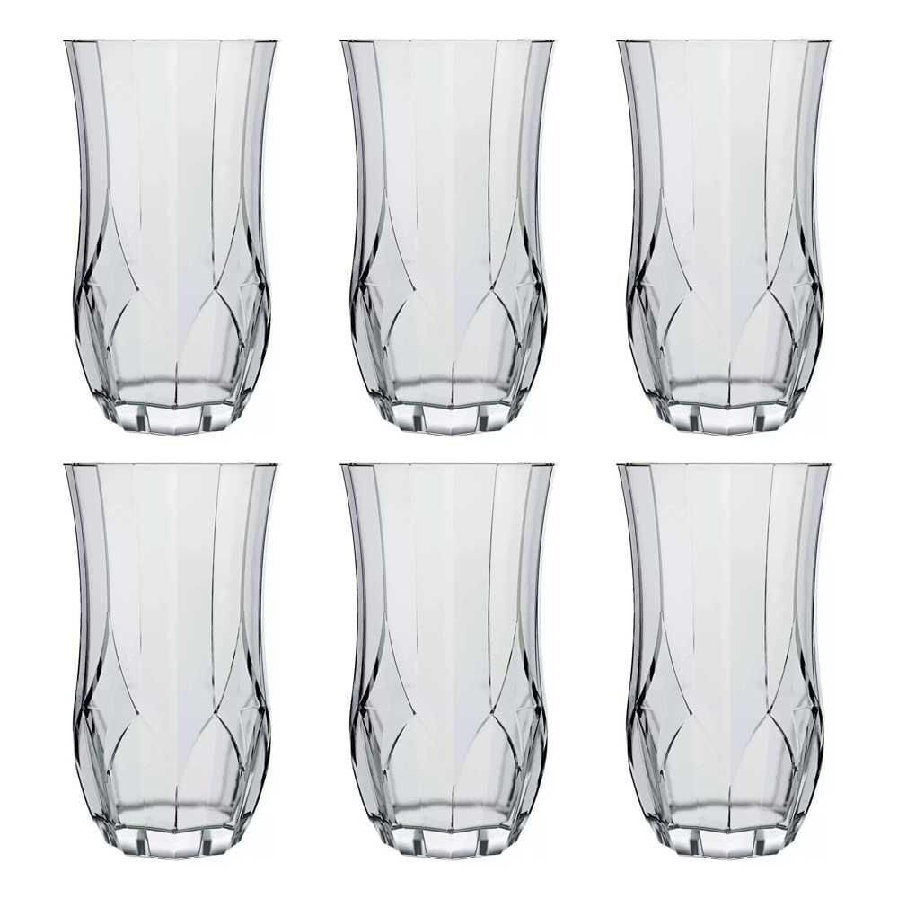 Jogo De Copos 6 Peças De Vidro Long Drink 360Mls Ópera