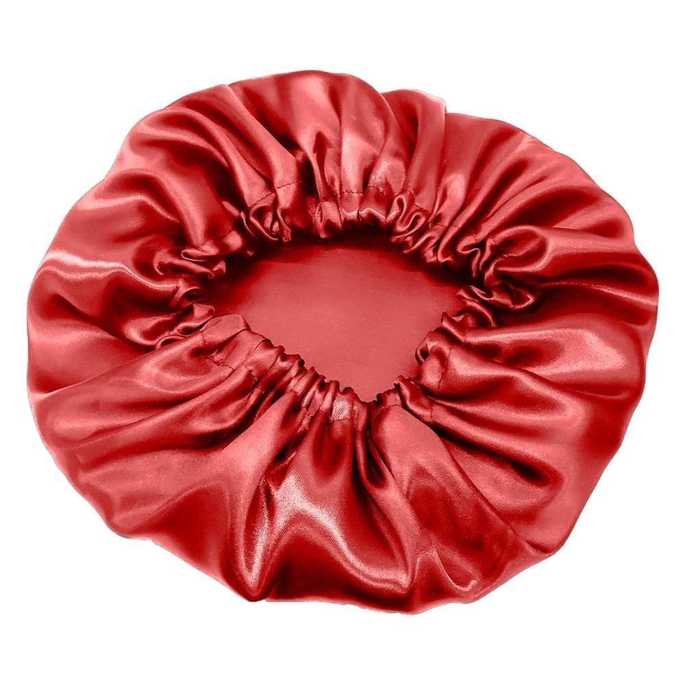 2 Touca De Cetim Seda Vermelha Anti Frizz Para Dormir