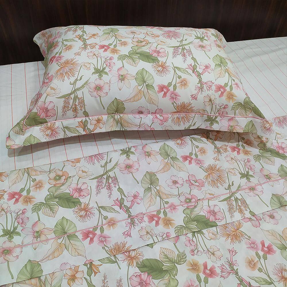 Jogo De Cama Solteiro 180 Fios Estampado - Andreza Bianca