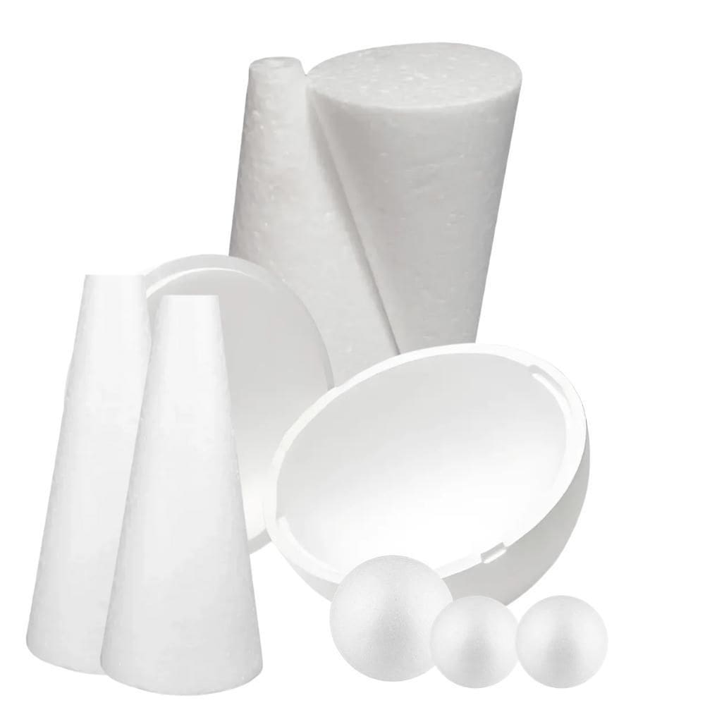 Lote 200 Peças De Isopor Cones Tamanhos Variados