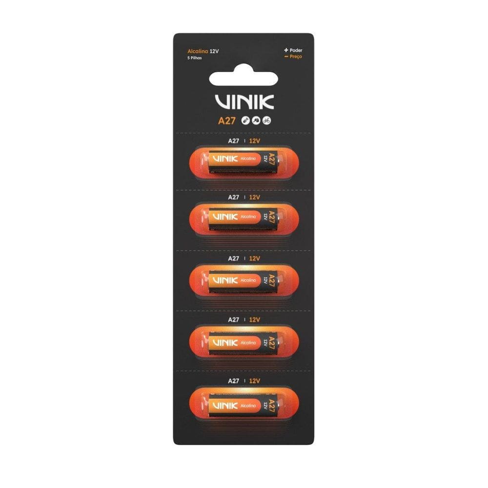 Bateria Alcalina A27 C/5 12V - Vb27B5