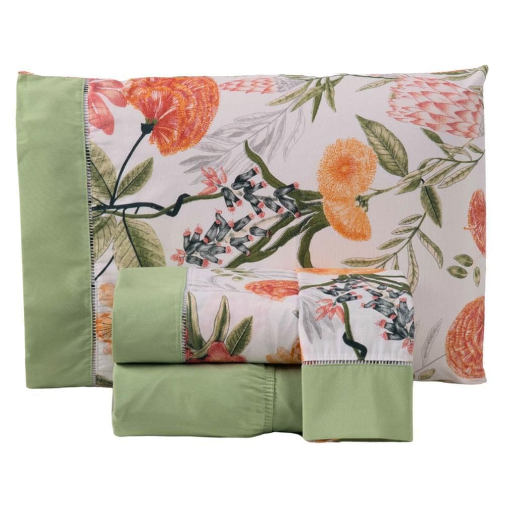 Jogo De Cama Lençol King California 4 Peças - Verde