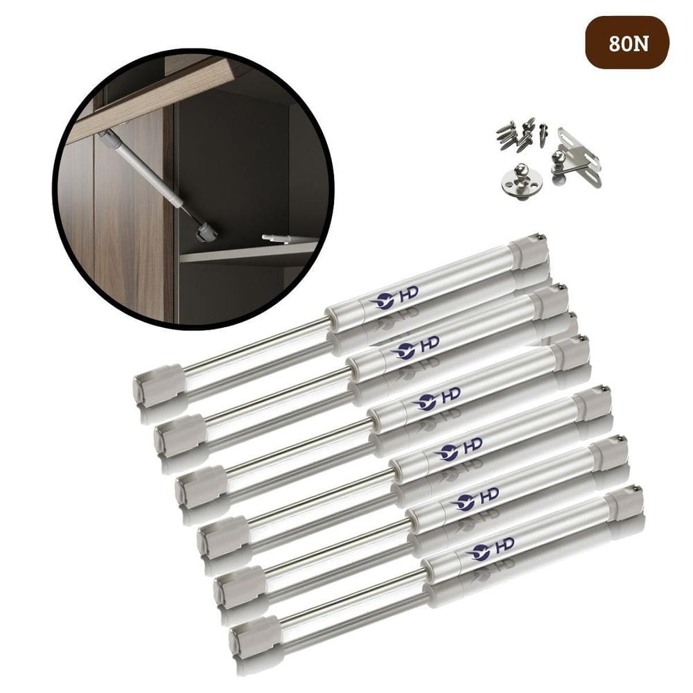 Kit 6 Pistão À Gás Com Amortecedor Para Armário Cozinha 80N