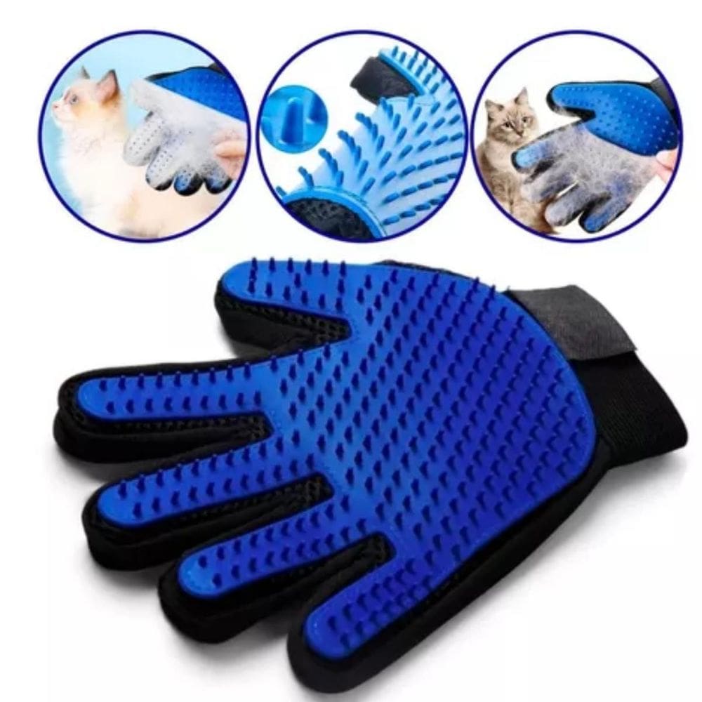 Luva Escova Tira Pelo Para Cães E Gatos - Cuidado Premium