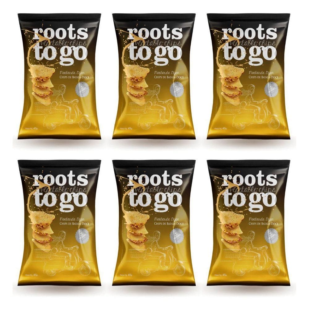 Kit 6 Chips Batata Doce Mostarda Dijon 45G Sem Gluten