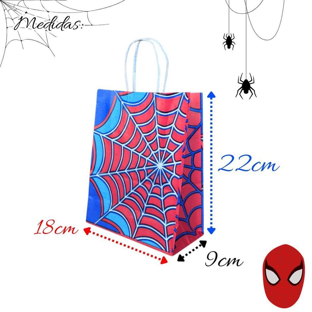 10 Sacola De Papel Super Heróis Princesa Personagens 18X9X22