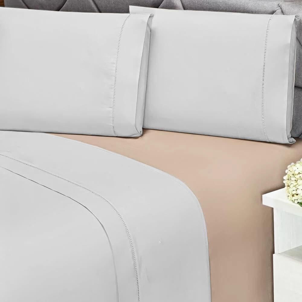 Lençol Casal Elástico 180 Fios 100% Algodão Premier Andreza