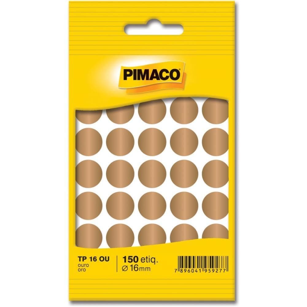 Etiqueta Redonda Tp-16 Ouro 16mm 150 etiq - Pimaco