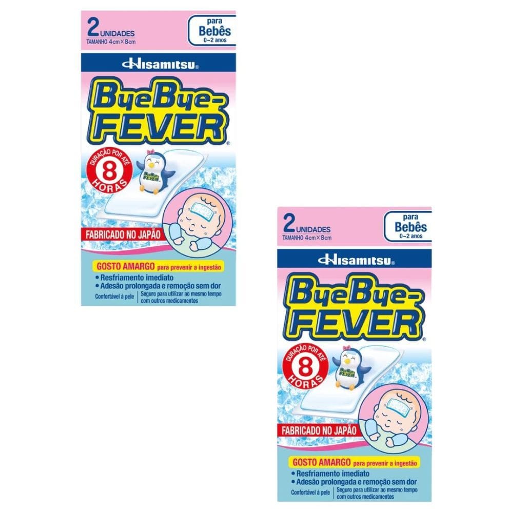 Kit 2 Adesivos Bye Bye Fever 2 Unidades O Alívio Que Seu