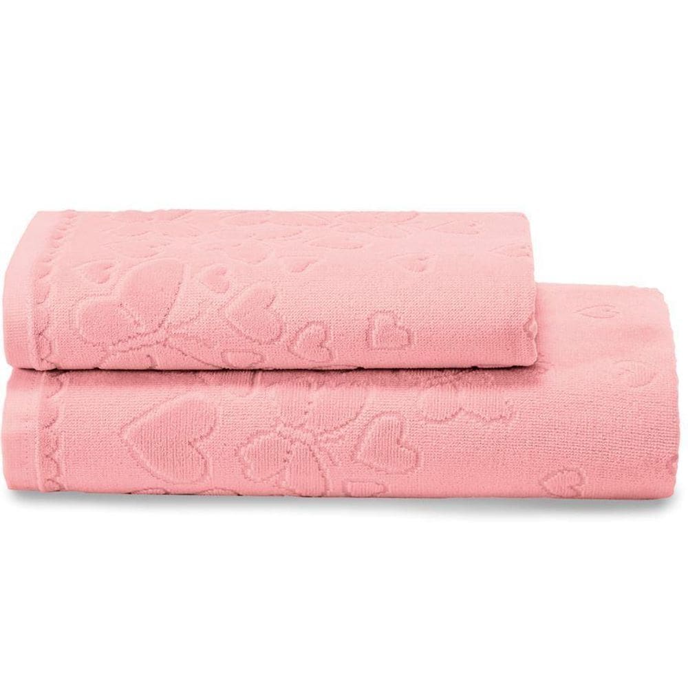 Kit Toalha Banho E Rosto 2 Pçs Velour Romance Dohler