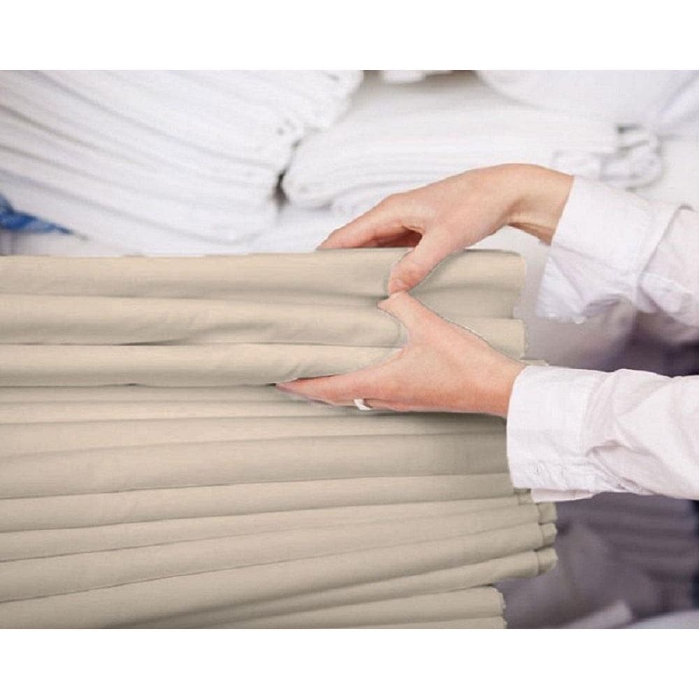 Lençol Casal Bege Clinica Hospital Hotel Algodão Percal 150