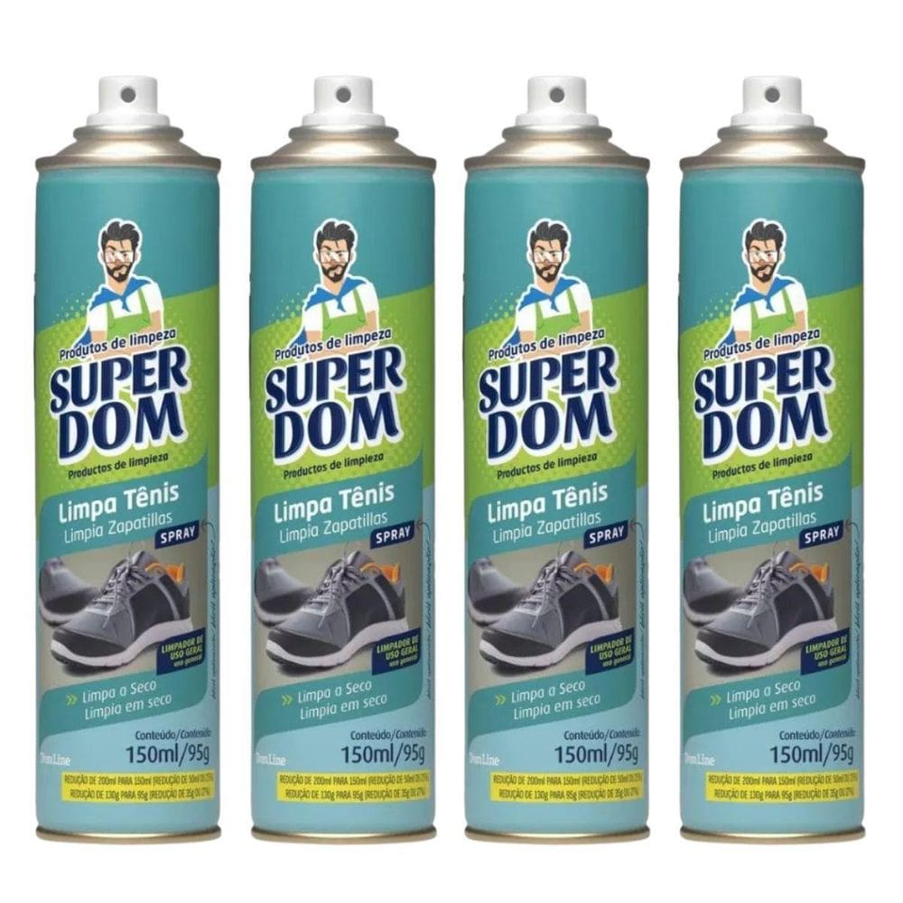 Kit 4 Limpa Tênis Super Dom 150Ml/95G