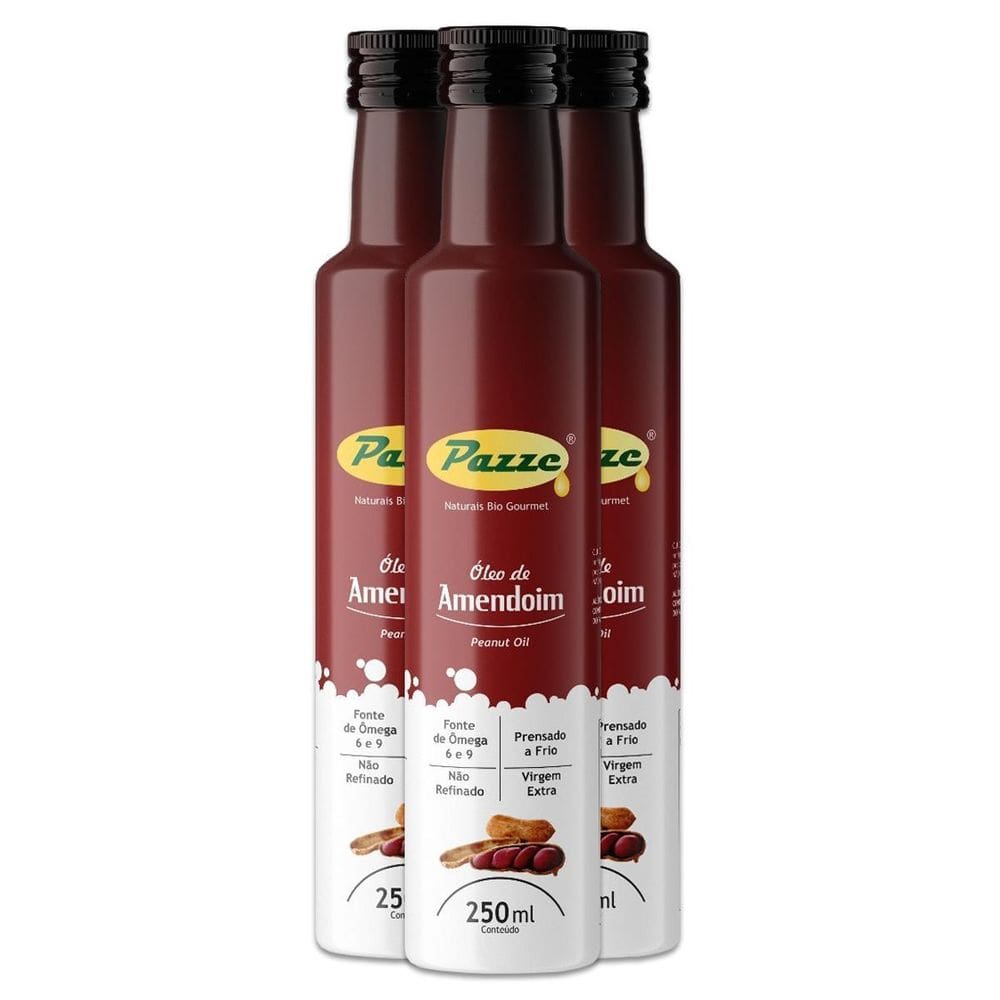 Kit 3 Óleo De Amendoim Extra Virgem Pazze 250Ml