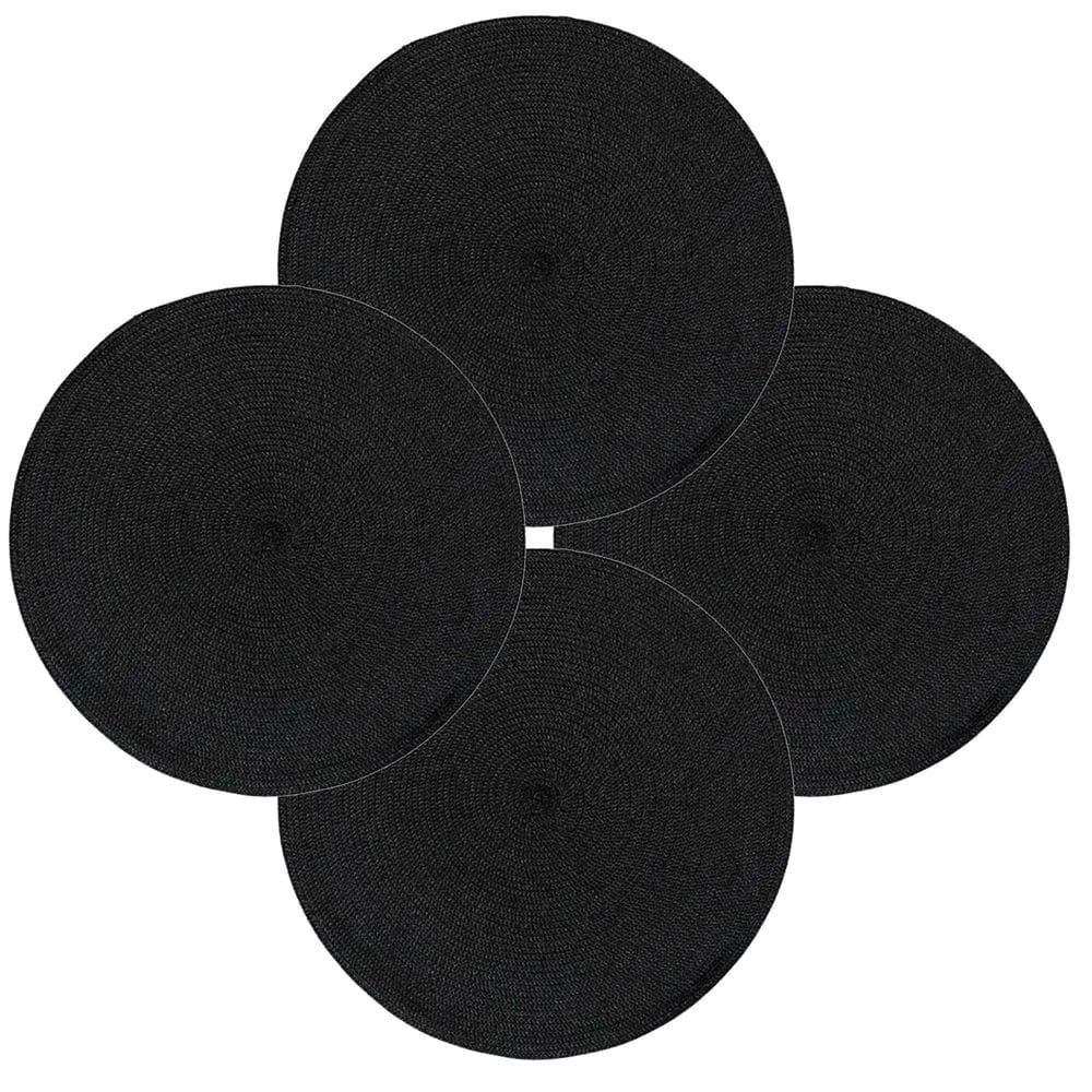 Kit 4 Jogo Americano Redondo 4 Unidade 38Cm Preto