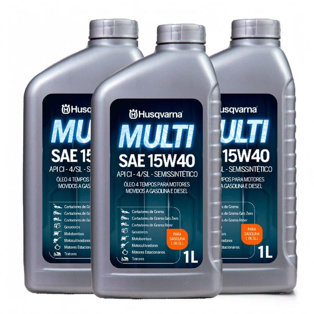 3 Óleo 4 Tempos 1L Husqvarna Semissintético Multi Sae15W40