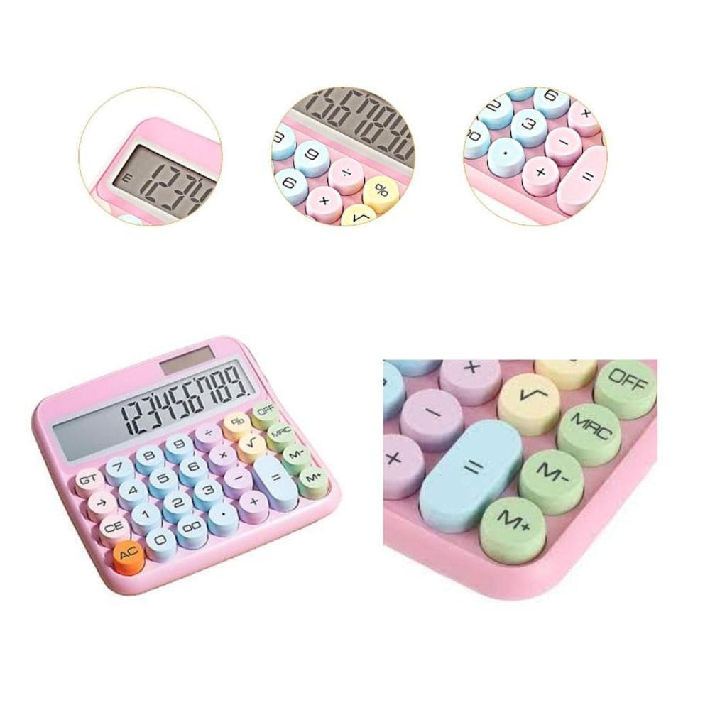 Calculadora 12 Digitos Teclado Mecânico Solar Tela Lcd Mesa