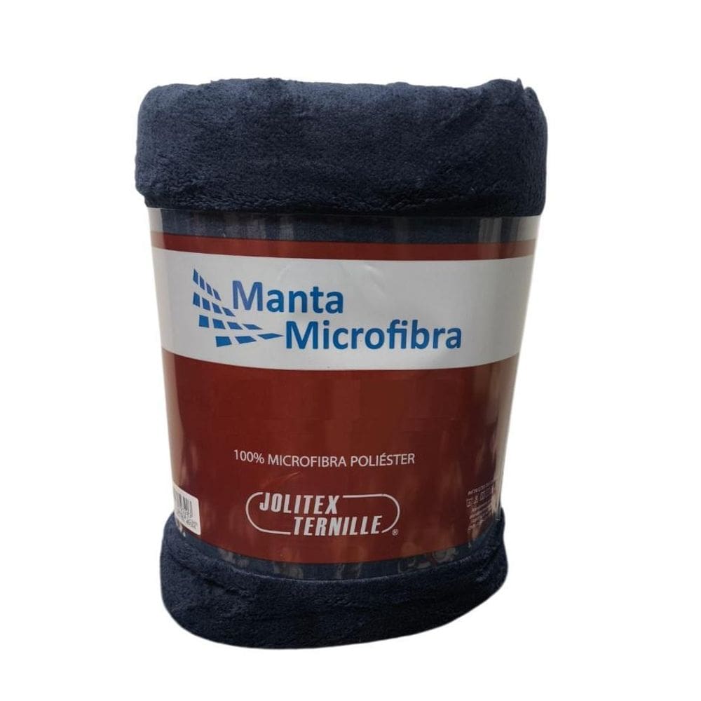 Manta Microfibra Queen 220X240Cm Unicolor Marinho Jolitex
