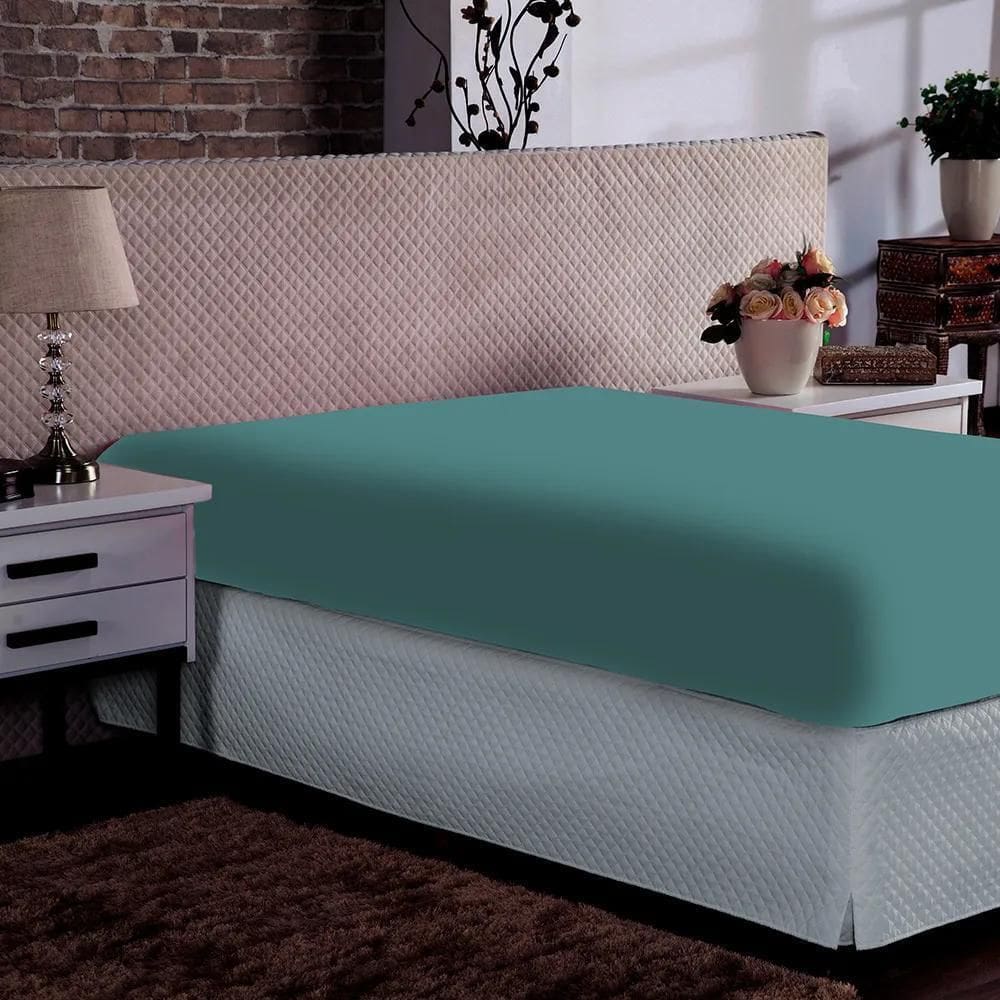 Lençol King Elástico Doce Vida - Portallar Verde Tempestade