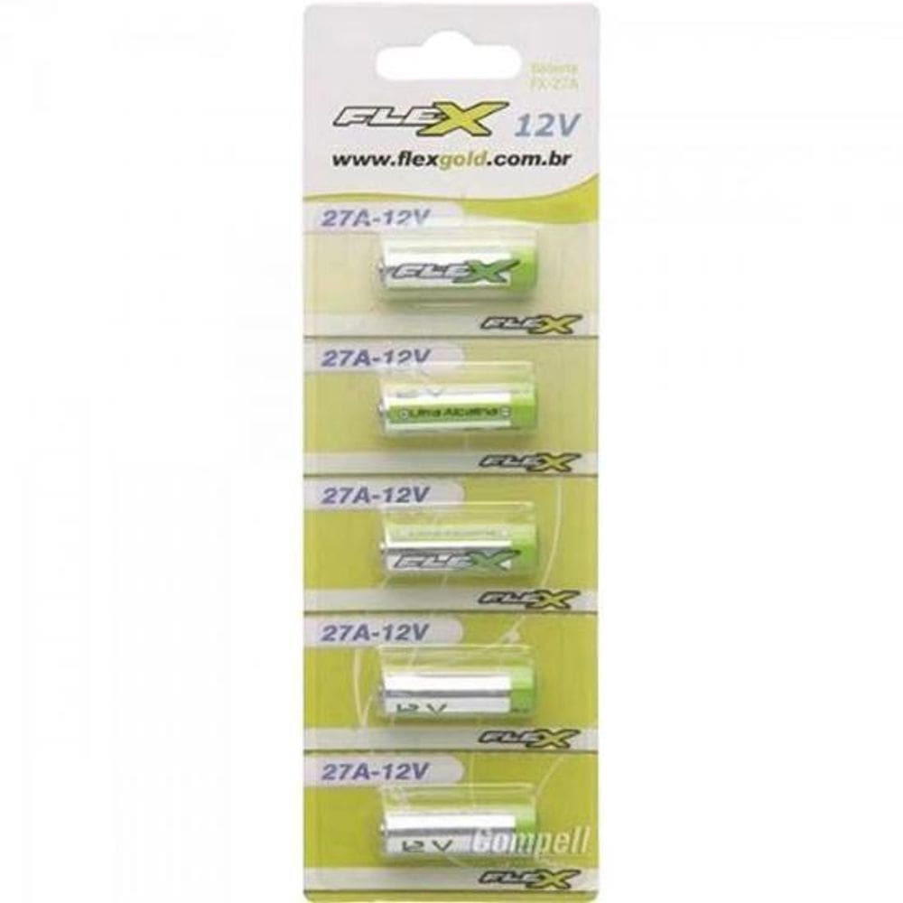 Pilha Alcalina 12V 27A  C/5 Pilhas  Flex - Car / 5