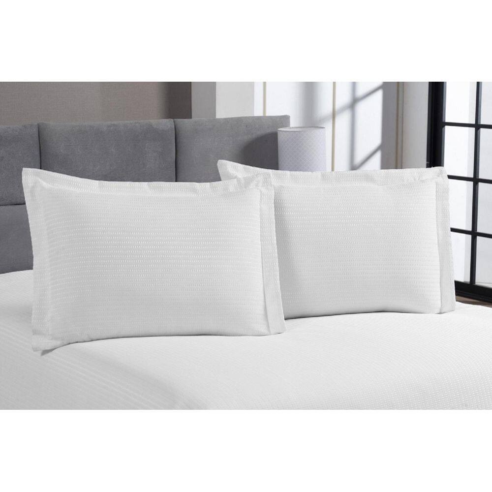 Kit 2 Fronhas Porta Travesseiro 50X70 Piquet Branco Algodão