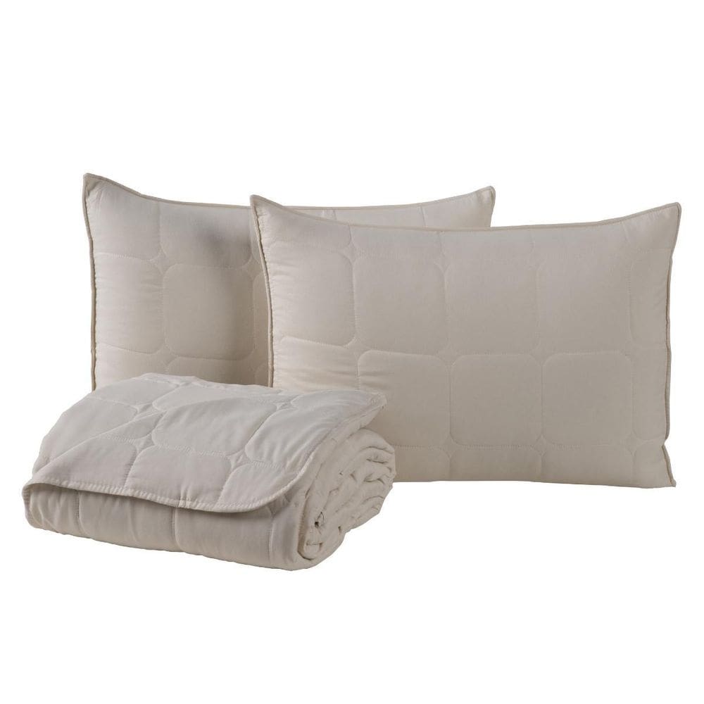 Kit Colcha Speciale Casal Toque Acetinado 400 Fios Palha