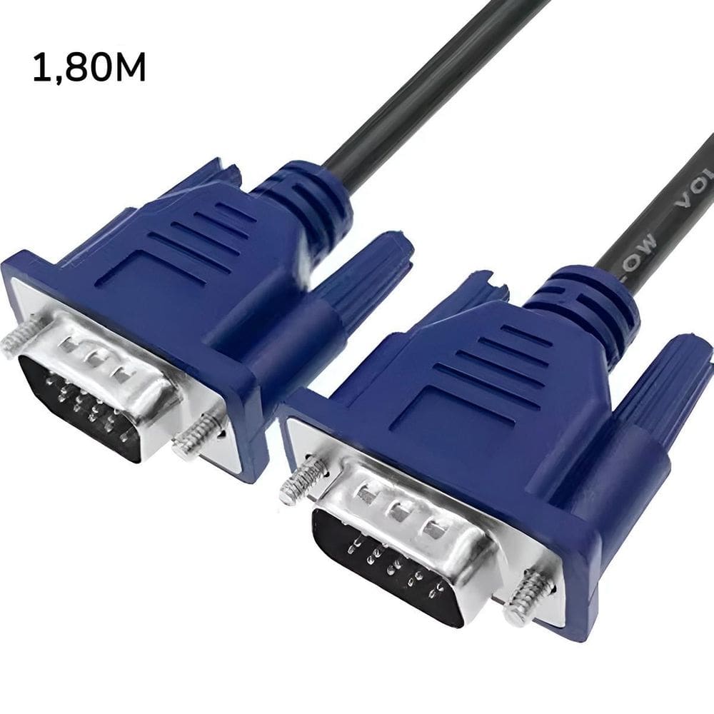 Cabo Vga Macho 1,80M Vídeo Extensor Para Monitor Tv Pc