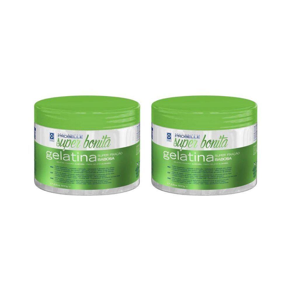Gelatina Capilar Probelle Super Bonita 500G Babosa - Kit 2Un