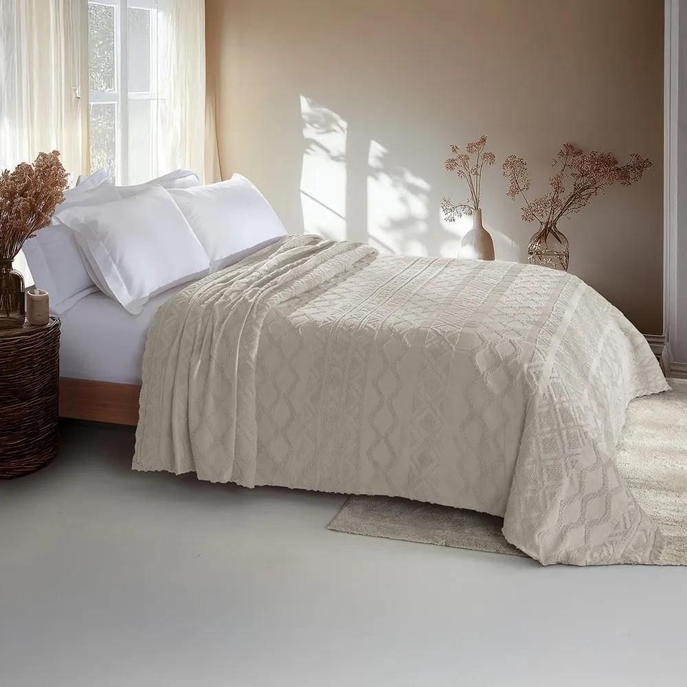 Colcha Casal Vintage Memories - Jolitex Bege Wool