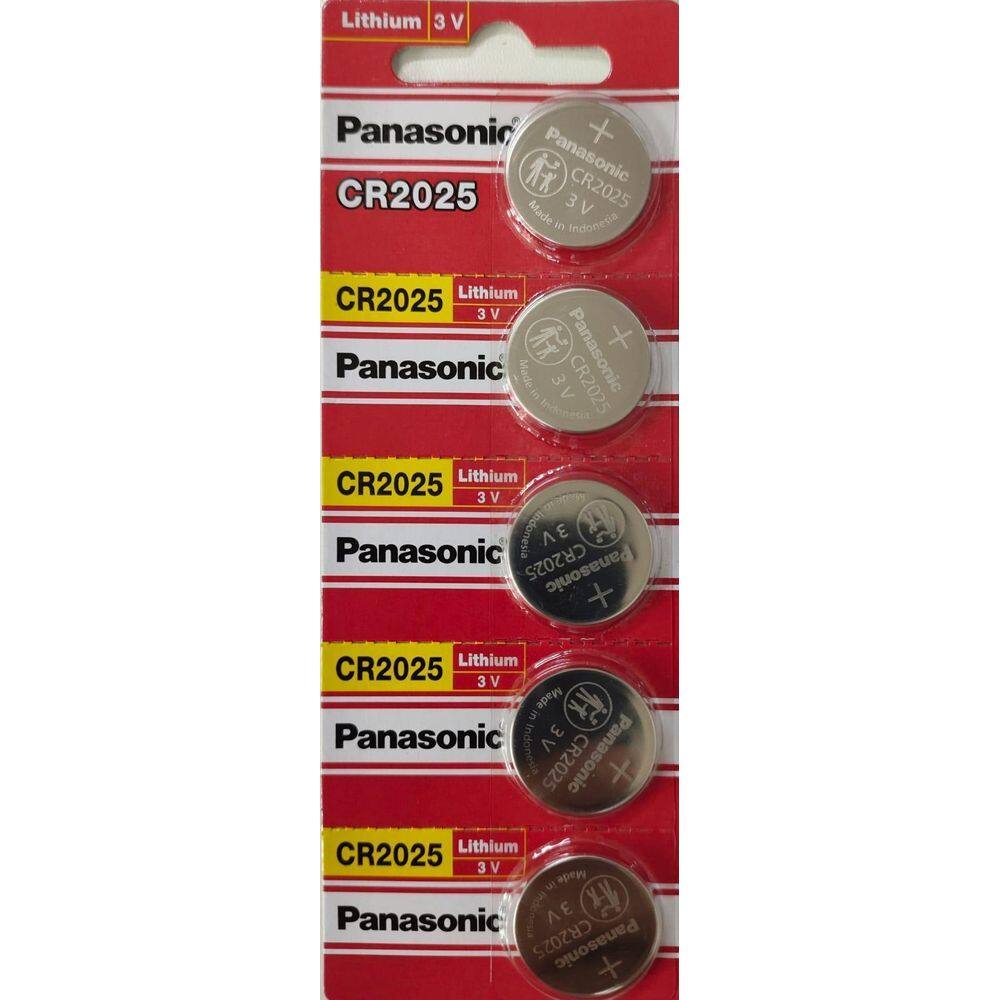 Kit Com 10 Cartelas De Bateria Cr2025 3V Panasonic C/5 Unid