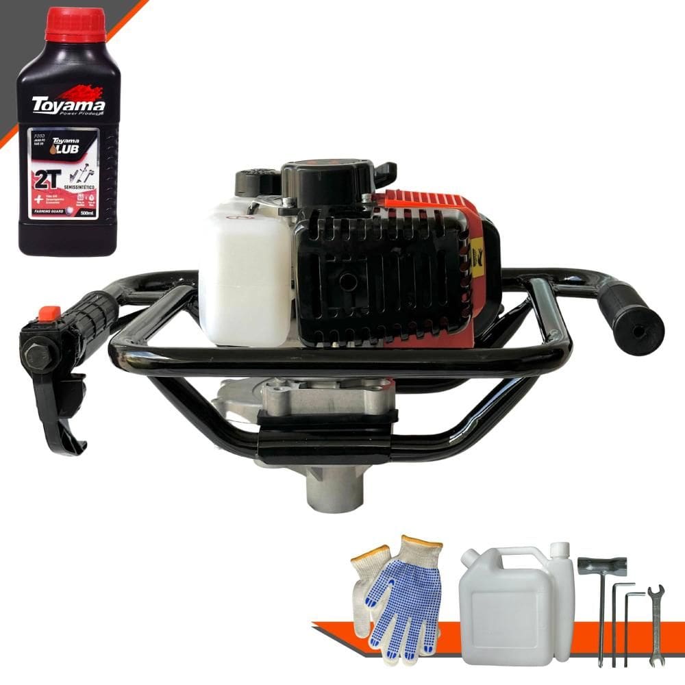 Perfurador Polaca Cavadeira Sem Broca Vant VPS-52 À Gasolina 2T 52cc 2HP 6.500rpm Com Ignição CDI Para Construção Civil + ÓLEO TOYAMA FG50 2T