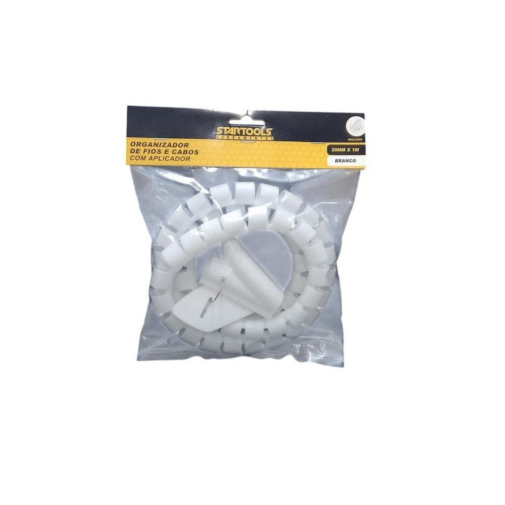 Organizador De Fios E Cabos Com Aplicador 20Mmx1M - Branca